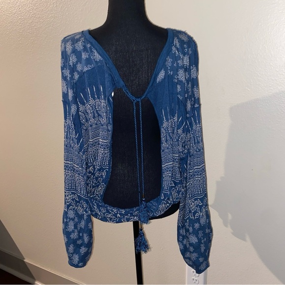 Free People‎ Blue Bohemian Blouse - Picture 4 of 10